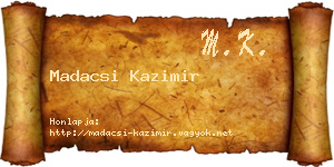 Madacsi Kazimir névjegykártya